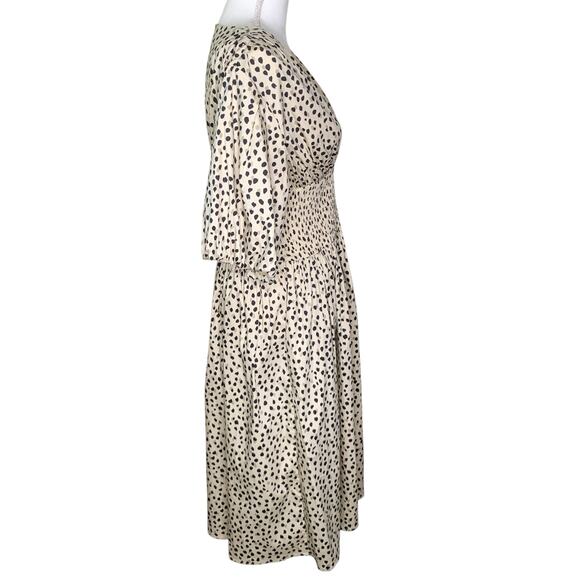 AYR The Extra Extra Soft Spot Animal Leopard Print Smocked Midi Dress - Picture 6 of 9
